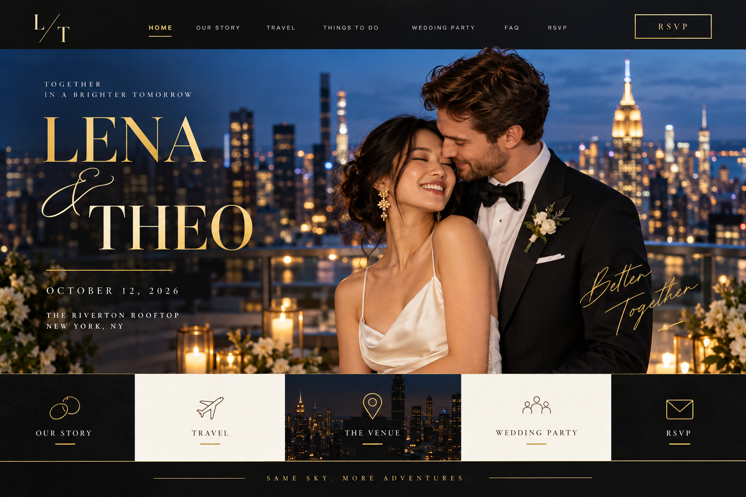 City Lights wedding website preview