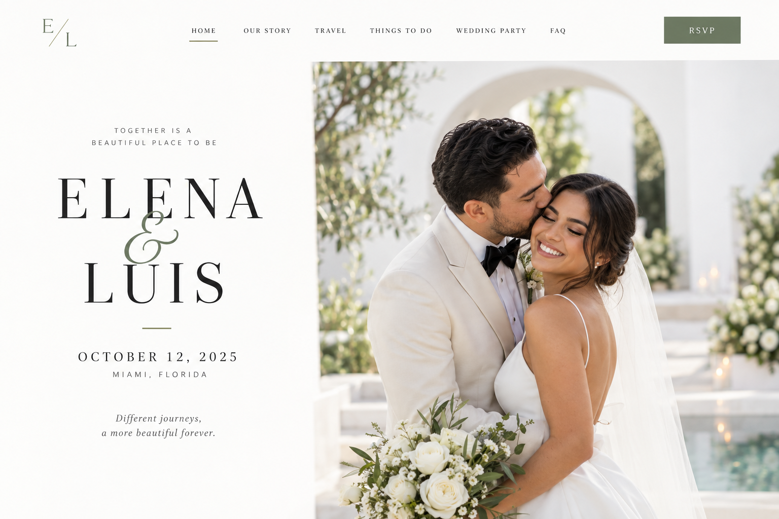 Purely Us wedding website preview