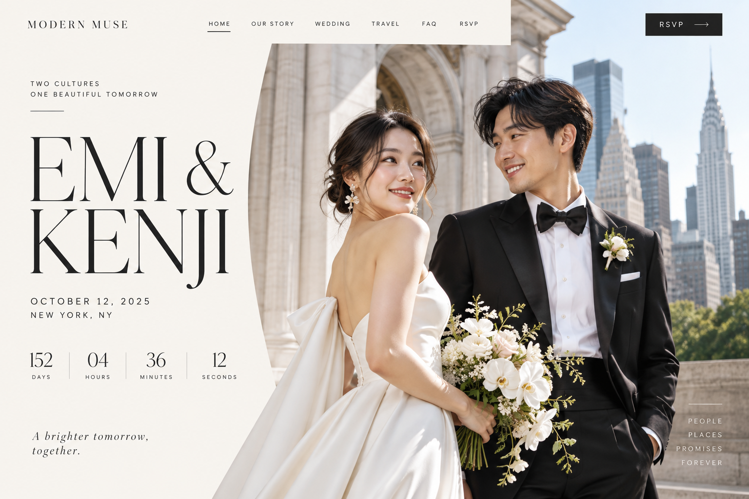 Modern Muse wedding website template preview